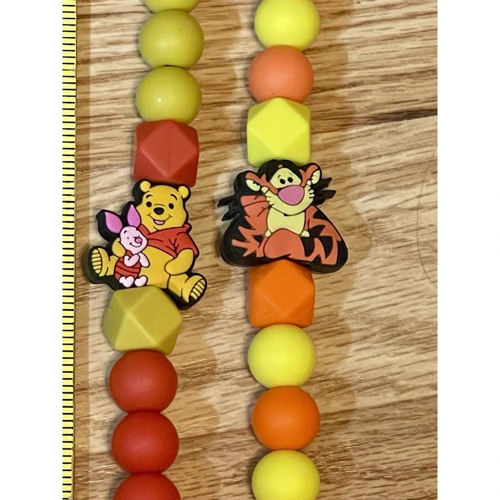 Set Of 2 Pacifier Clips, Disney Winnie The Pooh And Piglet; Tigger  Silicone